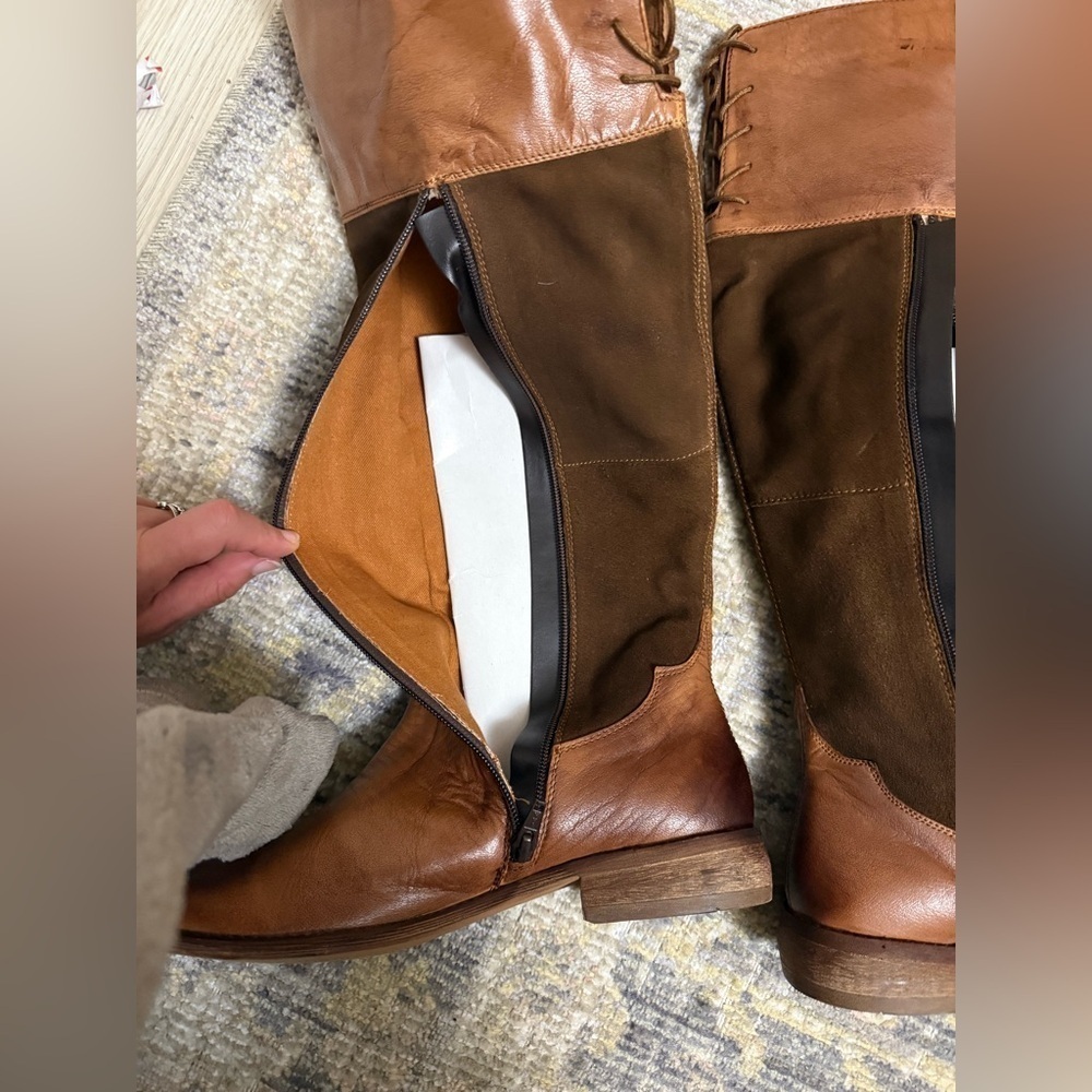 NEW Roan by Bed Stu Natty tall Brown Leather suede Knee-High riding Boots - Picture 9 of 14